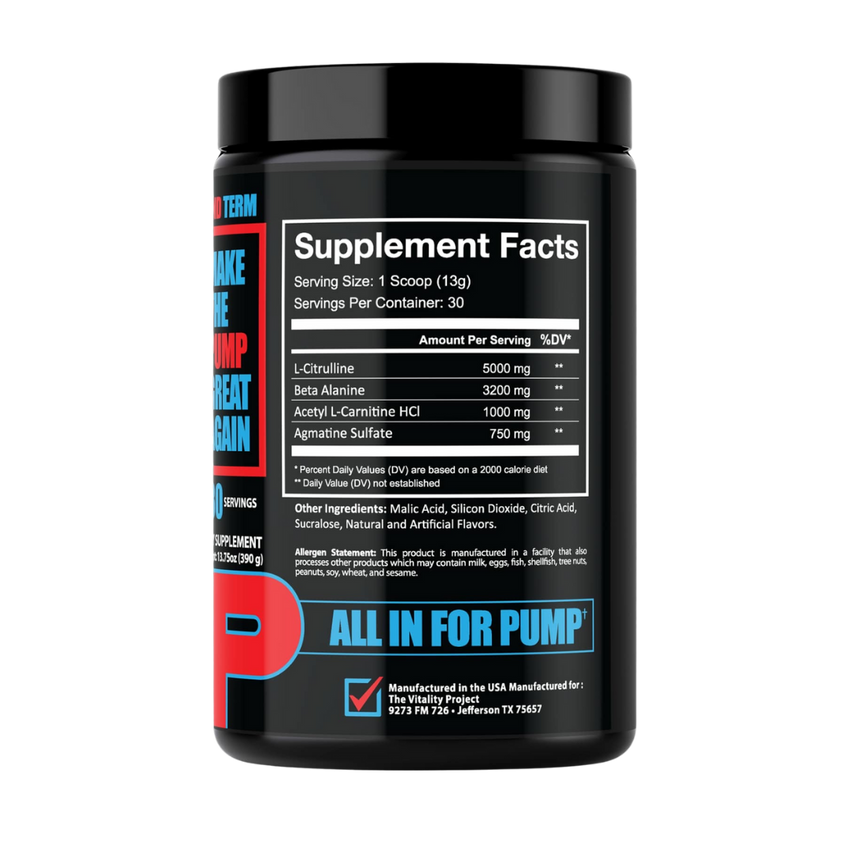 Donald Pump: Limited Edition Preworkout The Vitality Project Donald Pump: Limited Edition Preworkout The Vitality Project